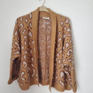 Animal Print Cardigan Sweater Leopard Print Slouchy oversize Cottagey Winter